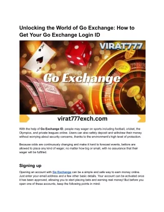 Unlocking the World of Go Exchange_ How to Get Your Go Exchange Login ID