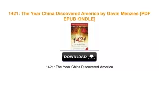 1421: The Year China Discovered America by Gavin Menzies ^DOWNLOAD E.B.O.O.K.#