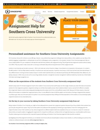 Southern Cross University Assignment Help: Elevate Your Grades with Gradespire!