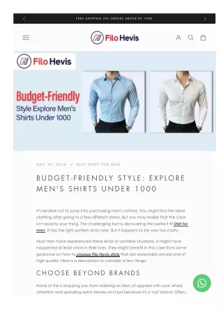 Explore Men's Shirts Under 1000 in Delhi