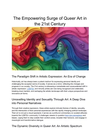 The Empowering Surge of Queer Art in the 21st Century