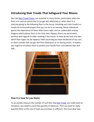 Introducing Stair Treads That Safeguard Your Means