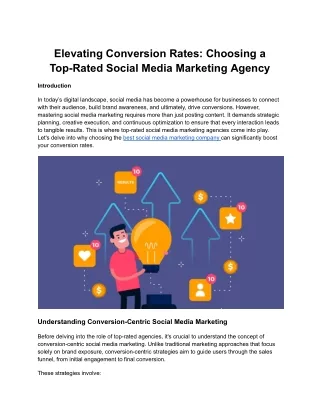 Elevating Conversion Rates: Choosing a Top-Rated Social Media Marketing Agency