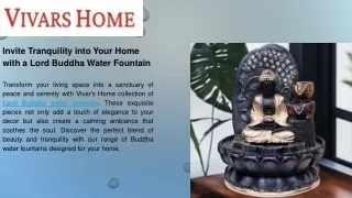 Invite Tranquility into Your Home with a Lord Buddha Water Fountain