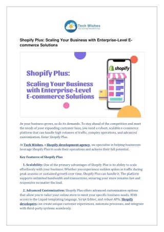 Shopify Plus: Scaling Your Business with Enterprise-Level E-commerce Solutions