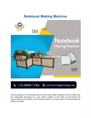 Notebook Making Machine