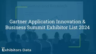 Gartner Application Innovation & Business Summit Exhibitor List 2024