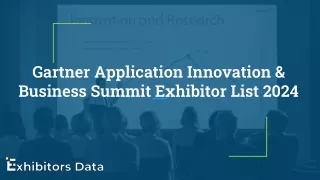 Gartner Application Innovation & Business Summit Exhibitor List 2024