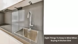 Eight Things To Keep In Mind When Buying A Kitchen Sink