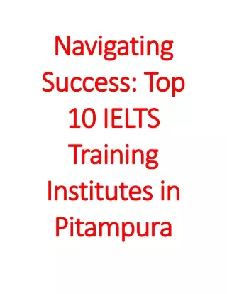 Top 10 IELTS Training Institutes in Pitampura