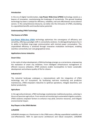 Unveiling the Dominance of Low-Power Wide-Area (LPWA) Technology