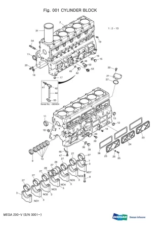 DAEWOO DOOSAN MEGA 200-V 200V WHEEL LOADER Parts Catalogue Manual (SN 3001 and up)