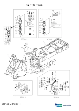 DAEWOO DOOSAN MEGA 300-V 300V WHEEL LOADER Parts Catalogue Manual (SN 1001-)