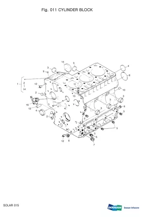 DAEWOO DOOSAN SOLAR 015 MINI CRAWLER EXCAVATOR Parts Catalogue Manual