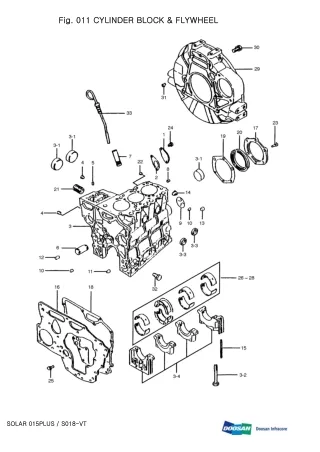 DAEWOO DOOSAN SOLAR 015 PLUS  S018-VT MINI CRAWLER EXCAVATOR Parts Catalogue Manual