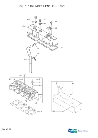 DAEWOO DOOSAN SOLAR 55 Mini Crawler Excavator Parts Catalogue Manual