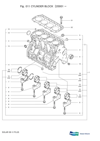 DAEWOO DOOSAN SOLAR 55-V PLUS MINI CRAWLER EXCAVATOR Parts Catalogue Manual