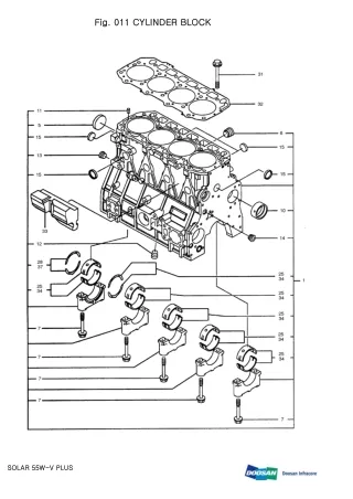 DAEWOO DOOSAN SOLAR 55W-V (55WV) PLUS WHEELED EXCAVATOR Parts Catalogue Manual