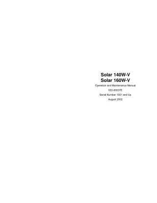 Daewoo Doosan Solar 140W-V Wheel Excavator Operator and Maintenance manual