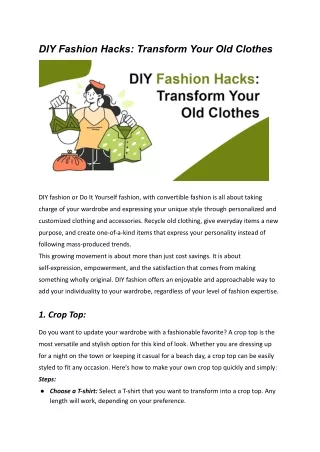 DIY Fashion Hacks: Transform Your Old Clothes