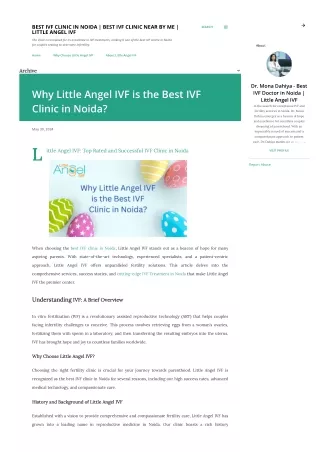 Why Little Angel IVF is the Best IVF Clinic in Noida?