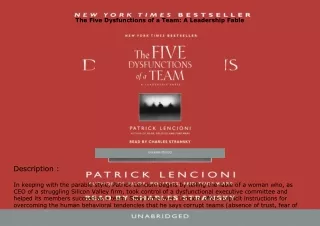 Pdf⚡️(read✔️online) The Five Dysfunctions of a Team: A Leadership Fable