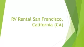 RV Rentals in San Francisco