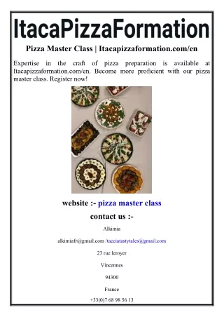 Pizza Master Class  Itacapizzaformation.com en