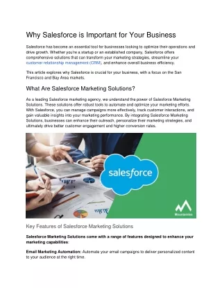 Why Salesforce is Important for Your Business