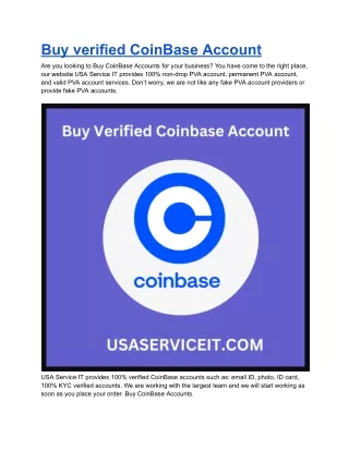Best 5 site in Buy verified coinbase account - 100% safe and Cheap Price