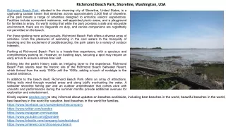 Richmond Beach Park: Camping, Fishing, Hiking & More in Shoreline, Washington