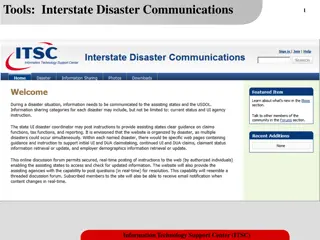 Interstate Disaster Communications Information Technology Support Center (ITSC) Tools