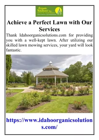 Achieve a Perfect Lawn with Our Services