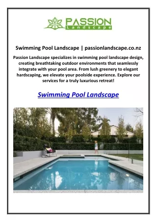 Swimming Pool Landscape | passionlandscape.co.nz