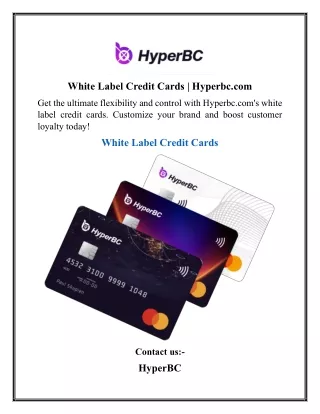 White Label Credit Cards | Hyperbc.com