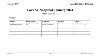 IEEE 802.11 Coexistence Standing Committee Snapshot January 2024