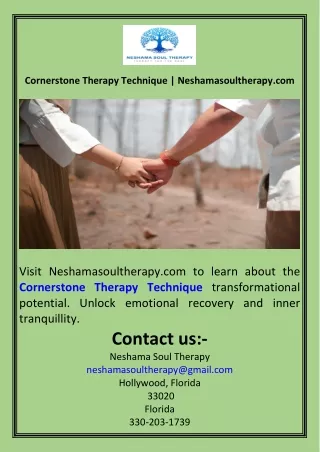 Cornerstone Therapy Technique  Neshamasoultherapy.com