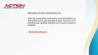 Restoration Services   Actionofnoco.com