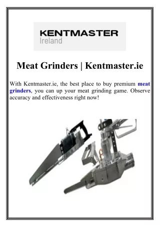 Meat Grinders Kentmaster.ie