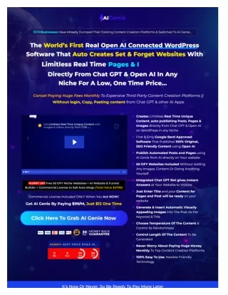 AI Genie Review: World’s First Open AI WordPress Website Creator