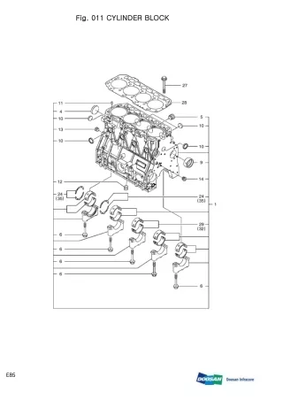 DOOSAN E85 COMPACT EXCAVATOR Parts Catalogue Manual