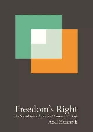 [DOWNLOAD]⚡️PDF✔️ Freedom's Right: The Social Foundations of Democratic Life (New Directions in