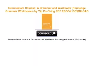 Intermediate Chinese: A Grammar and Workbook (Routledge Grammar Workbooks) by Yip