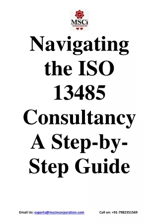 Navigating the ISO 13485 Consultancy: A Step-by-Step Guide