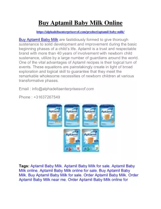 Buy Aptamil Baby Milk Online