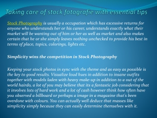 Taking care of stock fotografie with essential tips