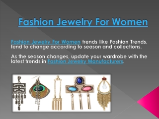 Fashion Jewelry for Women