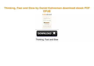 Thinking, Fast and Slow by Daniel Kahneman ebook