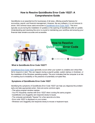 How to Resolve QuickBooks Error Code 15227_ A Comprehensive Guide