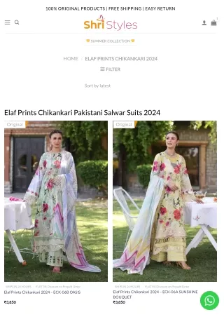 Elaf Prints Chikankari 2024 - Pakistani Suits _ Shristyles